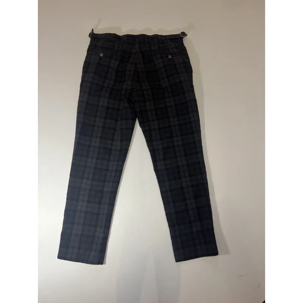 Brooks Brothers Milano Fit Wool Plaid Dress Pants – Men’s 35x29 – Gray/Black